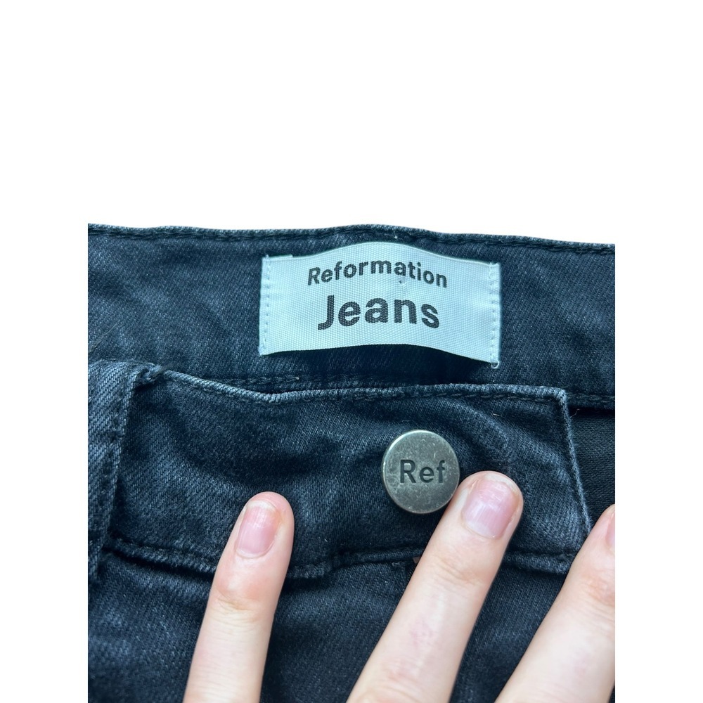 Reformation Jeans Black High Rise Skinny‎ Leg Denim Women's Size 25 - Picture 3 of 5